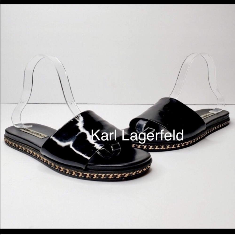 Karl Lagerfeld Patent Leather Slide